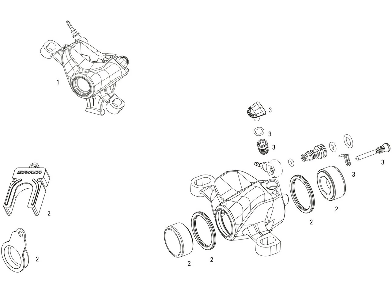SRAM Pièces Détachées Pour Étrier De Frein Level Ultimate 3 SRAM Pièces Détachées Pour Étrier De Frein Level Ultimate
