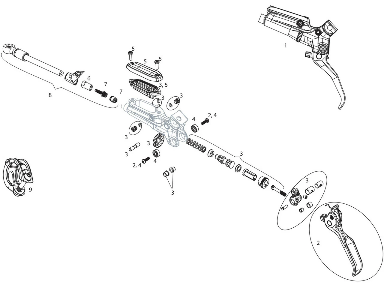 SRAM Pièces Détachées Pour Levier De Frein Guide Ultimate (A1) (2015-2019) 3 SRAM Pièces Détachées Pour Levier De Frein Guide Ultimate (A1) (2015-2019)