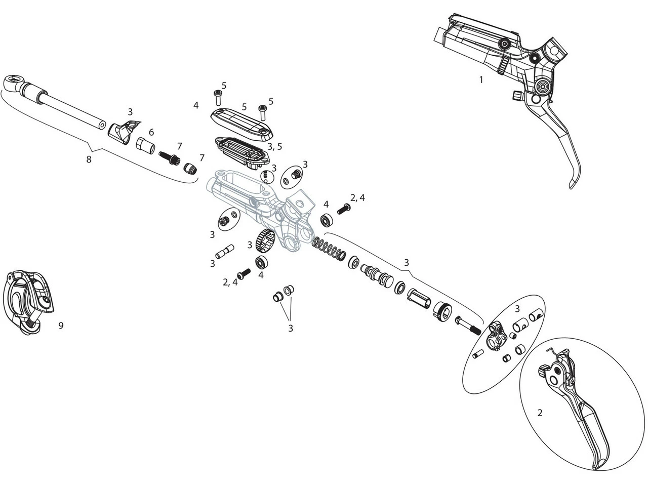 SRAM Pièces Détachées Pour Levier De Frein Guide RSC (B1) (2017-2018) 3 SRAM Pièces Détachées Pour Levier De Frein Guide RSC (B1) (2017-2018)