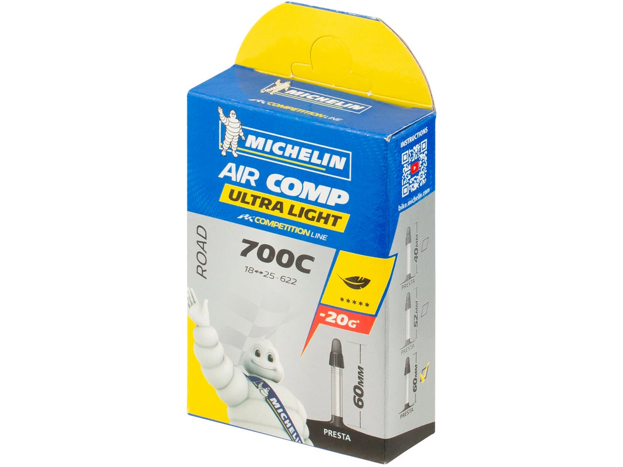 Michelin Chambre à Air A1 Aircomp Ultra-Light Road Pour 28" 6 Michelin Chambre à Air A1 Aircomp Ultra-Light Road Pour 28" – Image 4